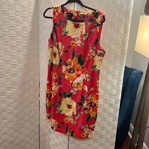 Colorful summer floral, print sheath dress